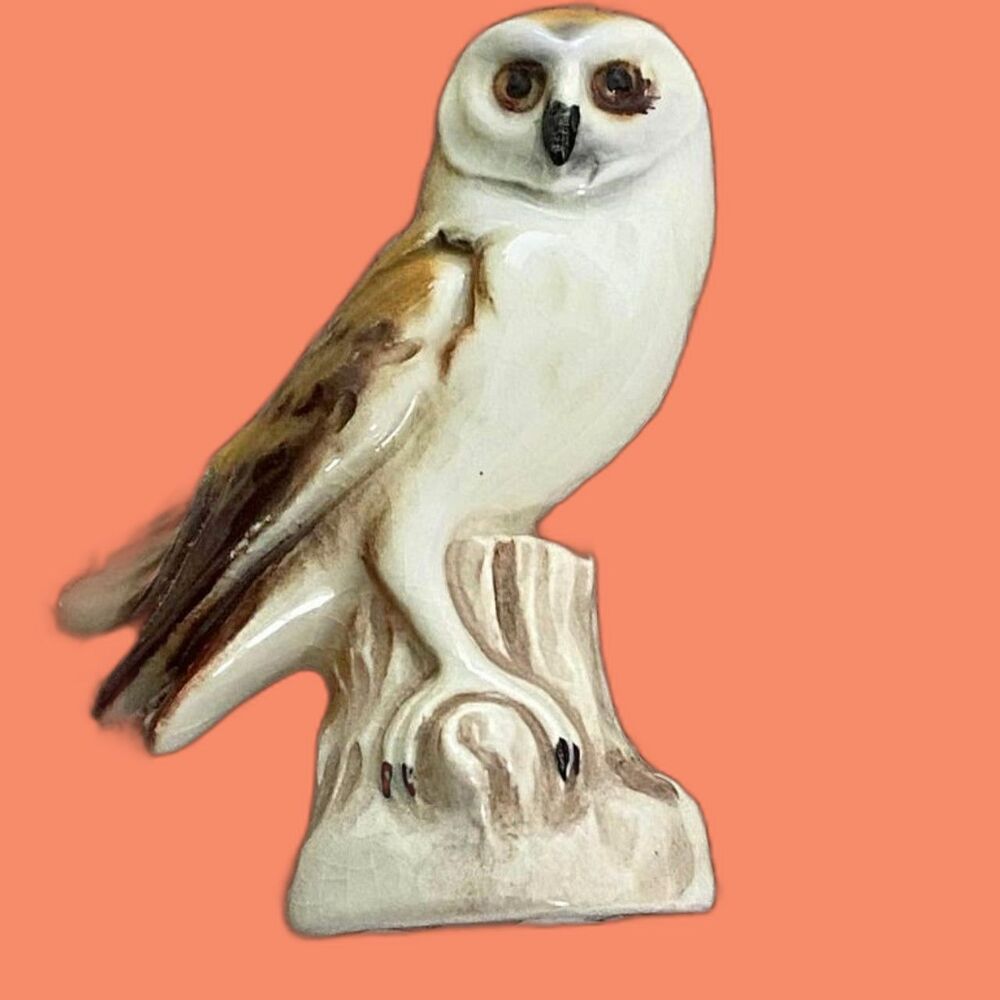 Vintage Goebel 2.5” x 2” Barn Owl Figurine West Germany Porcelain